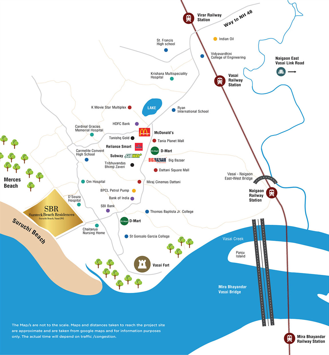 Sunteck Beach Residences Vasai Mumbai location map