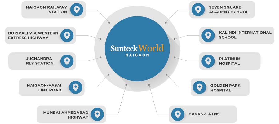 sunteck west world loation map